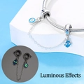 Leuchtendes Hamsa-Hand und Evil-Eye-Sicherheitsketten-Charm mit Glüheffekt für Armbänder - Wächter Leuchtende Sicherheitskette (W-PAC676)