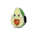 Abalorio de aguacate en plata 925 con piedra de corazón y esmalte de colores - Cuenta Aguacate
