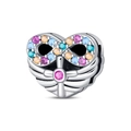 Detail of infinity heart charm with colorful zircon stones in 925 silver finish - Infinity Guardian Bead (PAC987)