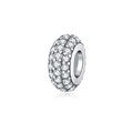 Dettaglio charm distanziatore scintillante in argento con zirconi cubici per gioielli DIY - Distanziatore Luccicante Argento (OTC1052)