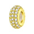 Dettaglio macro dello charm placcato oro con scintillanti pietre di zircone bianco - Distanziatore Luccicante Oro (OTC1052-GD)