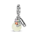 Luminous bead charm with colorful gemstones and engraved You light up my life tag - Light Up Love Luminous Pendant (PAC1739)