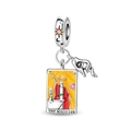 Detail of The Magician tarot charm with silver palm pendant and colorful enamel inlay - The Magician Tarot Charm (PAC1818)