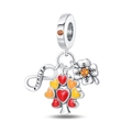 Detalle de un colgante de plata con árbol de la vida y motivos de hojas otoñales - Conjunto de Árbol de la Vida de Otoño (PAC701)