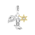Cowboy-Charm-Set mit Hut, Stiefel und Goldstern für DIY-Schmuckarmbänder - Western Cowboy Anhänger (OTC1321)