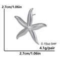 Orecchini a lobo a stella marina argentati, dimensione 2,7 cm e peso 4,1 g per paio - Color Acciaio - Stella Marina 1 Paio