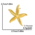 Orecchini a perno a forma di stella marina dorata in acciaio inossidabile, peso 4,1g paio - Oro - Stella Marina 1 Paio