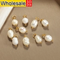 Set van 10 natuurlijke barokparel hangers met gouden lussen voor DIY-sieraden - Goud