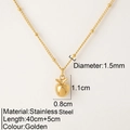 Collana con mela dorata in acciaio inossidabile, 1,1x0,8cm, lunghezza 40+5cm, elegante - Stile Mela Oro