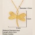 Collana minimalista con ciondolo a libellula dorata in acciaio inox con ali martellate - Stile Libellula Dorata