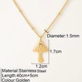 Collana con ciondolo a fungo dorato in acciaio inossidabile e catena da 40+5cm - Stile Fungo Oro
