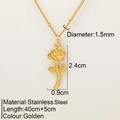 Collana minimalista in acciaio inossidabile dorato con pendente a forma di rosa - Stile Rosa Oro