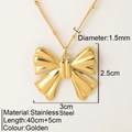 Collana a fiocco in acciaio inossidabile dorato con pendente 3cm e catena regolabile - Stile Fiocco Oro