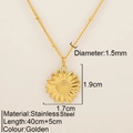 Elegante collana con ciondolo a girasole dorato in acciaio inox con catena da 40cm regolabile - Stile Girasole Oro