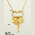 Collana in acciaio inossidabile placcato oro 18K con ciondolo a cuore testurizzato - Cuore - G19