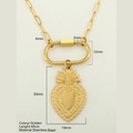 Collana sacro cuore in acciaio inossidabile dorato con catena da 40cm e placcatura oro - Fragola