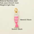 Fisch-Anhänger aus Edelstahl mit Emaille in Rosa und Weiß für DIY-Schmuck - Rosa Fischanhänger