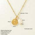 Collana dorata in acciaio inox con ciondolo a delfino e perla d'acqua dolce - Stile Delfino (G17)