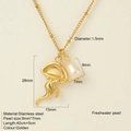 Collana medusa dorata in acciaio inossidabile con pendente di perla d'acqua dolce - Stile Medusa (1702)