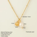 Collana in acciaio inossidabile dorato con ciondolo a conchiglia e perla d'acqua dolce - Stile Conchiglia (1888-G)