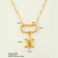 Goldene Edelstahlhalskette mit Schildkrötenanhänger und 40 cm langer Gliederkette - Meeresschildkröte / Gold
