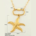 Seestern Anhänger Halskette aus 18k vergoldetem Edelstahl mit Größenangaben - Seestern (G8) / Gold