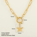 Gouden roestvrijstalen halsketting met zeester hanger en afmetingen - Kleine Zeester / Goud