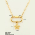 Goldene Edelstahlkette mit Seestern-Anhänger und ovalem Karabinerverschluss - Seestern (471-G) / Gold