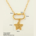 Goldene Edelstahlkette mit Seestern-Anhänger, 40cm Gliederkette und Spiralen-Textur - Seestern (1274-G) / Gold