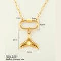Goldene Edelstahlkette mit Walflossenanhänger und einer Kettenlänge von 40 cm - Meerjungfrauenrock / Gold