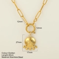 Gouden roestvrijstalen ketting met een minimalistische octopus-buitenaardse hanger - Octopus / Goud