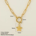 Gouden zeester hanger ketting van roestvrij staal met getextureerde ster en 40cm ketting - Zeester - 471-G / Goud