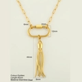Goldene Edelstahlkette mit Tintenfisch-Anhänger und ovalem Schraubverschluss für DIY-Schmuck - Tintenfischtentakel / Gold
