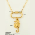 Goldene Seepferdchen-Halskette aus Edelstahl mit 18k Vakuumbeschichtung auf 40cm Kette - Seepferdchen (1860-G) / Gold