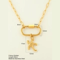 Goldene Edelstahlkette mit Seestern-Anhänger und 40 cm langer rechteckiger Gliederkette - Ozean Seestern / Gold