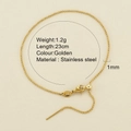 Bracelet chaîne à billes en acier inoxydable plaqué or 18K avec fermoir mousqueton réglable - Bracelet en Perles - 2540G