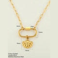Goldene Edelstahlkette mit Muschelanhänger und Knebelverschluss in 40 cm Länge - Muschel (1906-G) / Gold