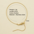 Bracelet ajustable en acier inoxydable doré 18K de 1mm avec une longueur de 23cm - Bracelet Fin - 2541G