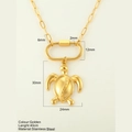 Goldener Meeresschildkröten-Anhänger aus Edelstahl mit 18 Karat Vergoldung am Glied - Schildkröte (1927-G) / Gold
