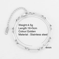 Bracelet chaîne trombone en acier inoxydable argenté poli avec fermoir mousqueton - Acier - Chaîne Trombone 2545S