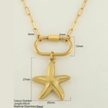 Goldener Seestern-Anhänger aus Edelstahl mit 40cm Kette und 27x25mm Abmessungen - Seestern (1940-G) / Gold