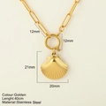Gouden schelphanger ketting van roestvrij staal met gedetailleerde afmetingen erbij - Schelp - 1862-G / Goud