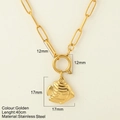 Gouden roestvrijstalen ketting met gedetailleerde tropische vishanger, lengte van 40 cm - Visje / Goud