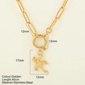 Gouden roestvrijstalen paperclip ketting met getextureerde zeester hanger 40 cm - Zeester - 1903-G / Goud