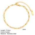 Bracelet chaîne dorée 17+5cm en acier inoxydable avec fermoir mousqueton et étiquette - Bracelet - 25304G2