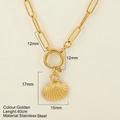 Gouden rvs schelpketing met paperclip-schakels en een totale lengte van 40 cm - Schelp - 1937-G / Goud