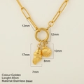 Gouden roestvrijstalen ketting met schelp- en conchhangers aan een ketting van 40 cm - Wulk en Schelp / Goud