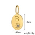 Ovale gouden roestvrijstalen hanger letter B met ster en kristal detail - Letter B
