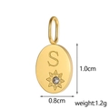 Pendente ovale dorato in acciaio inossidabile lettera S con stella e zircone - Taglia S