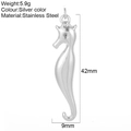 Polished silver stainless steel seahorse pendant charm for DIY jewelry making - Seahorse / Steel